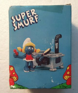 Smurfs Smurfette Kitchen Rare Vintage Toy Figure Schleich 1981 6750 2