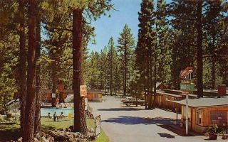 Pine Cone Acre Motel Resort Tahoe Valley Lake Tahoe Roadside Vintage Postcard