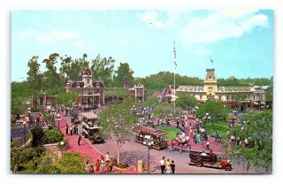 Vintage Postcard Town Square Main Street Disneyland Anaheim Ca 1 - 266 Sc8558 V1
