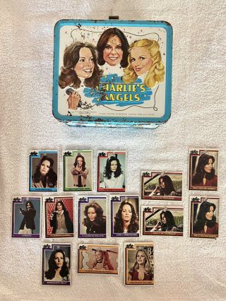 1978 Charlies Angels Metal Lunchbox And 14 Trading Cards