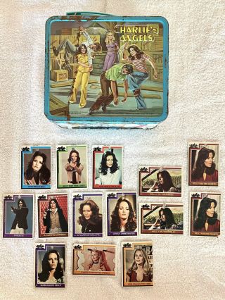 1978 Charlies Angels Metal Lunchbox And 14 Trading Cards 2
