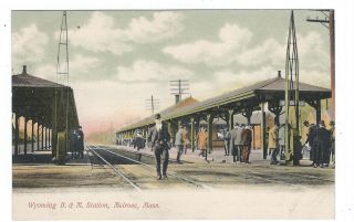 Wyoming B.  & M.  Railroad Station,  Melrose,  Massachusetts Vintage Postcard