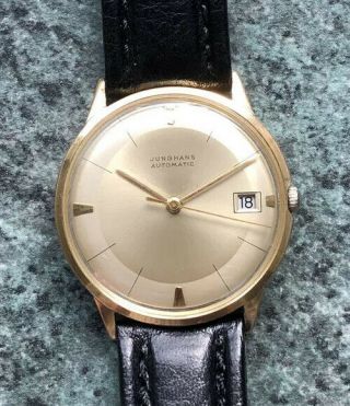 Stunning Vintage 1960s JUNGHANS AUTOMATIC Gold Plated Date Watch,  Fully 3