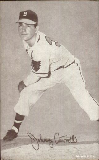 Baseball Player Vintage Exhibit Card Boston Braves Johnny Antonelli