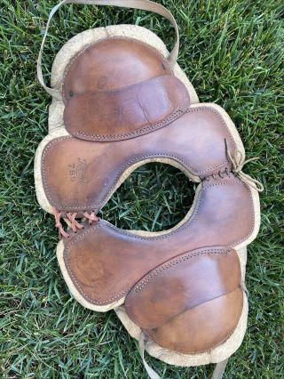 Killer Antique Circa 1920’s All Brown Leather Vintage Football Shoulder Pads