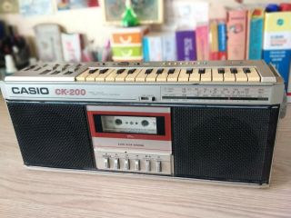 Vintage Casio Ck - 200 Boombox Ghettoblaster With Rare Built In Keyboard Organ