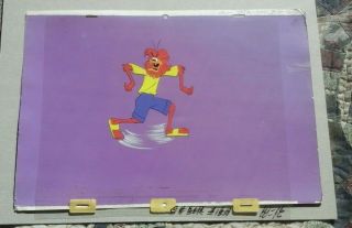 Groovie Goolies animation cell,  Wolfie with painted background 2