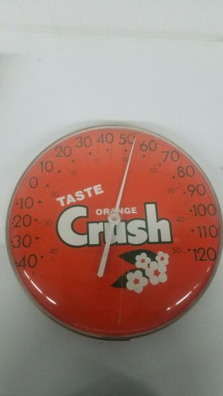 Vintage Orange Crush Soda Round Thermometer 12 " 1156