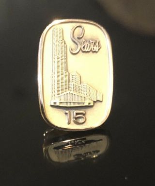 Sears Vintage 15 Year Service Award 1/10 10k Gold Fill Lapel Pin Tie Tack Euc