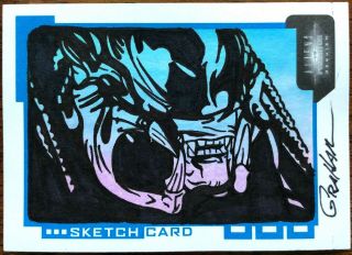 2007 Inkworks Alien Vs Predator (avp) Sketch Card 176 By Kevin Graham 1/1