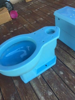 Kohler Vintage Blue Toilet 3.  5 Gal Tank 1973