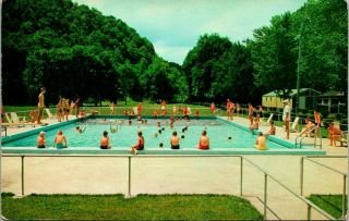 Vintage Postcard Lewisburg West Virginia " Camp Shaw - Mi - Del - Eca " Swimmers