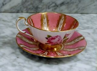 Vintage Paragon Cup & Saucer,  Pink/gold In