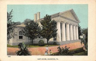 Vtg Postcard Civil War Confederate General Robert E Lee House Arlington Virginia