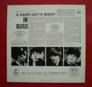 The Beatles A HARD DAYS NIGHT BRITISH LP STEREO NM - /NM LENNON/McCARTNEY 2