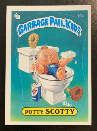 1985 Garbage Pail Kids 1st Series 1 Potty Scotty 14a Glossy Back Card Twt