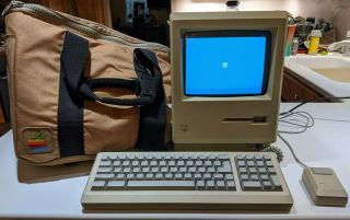 Vintage Apple Macintosh Plus 1mb M0001a Keyboard M0110a Mouse M0100 Travel Bag