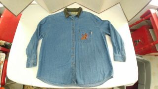 Vintage 2000 Cartoon Network Scooby Doo Button Denim Shirt Size Xl Extra Large