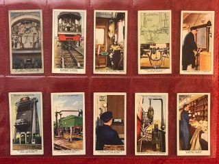 1938 W.  D.  & H.  O.  WILLS RAILWAY EQUIPMENT - TRAINS - F 50 CARD SET - TOBACCO CARDS - NRMINT 2