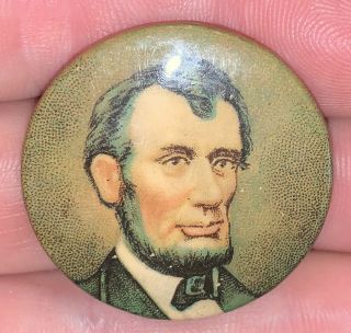 Vintage 1909 Wards Tip Top Bread Celluloid Pinback Abraham Lincoln Political Pin