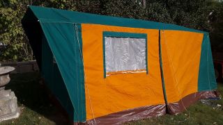 Large Vtg Legionowo Canvas 4 - Tent/shelter Poland W/2 Privacy Sleeping Room