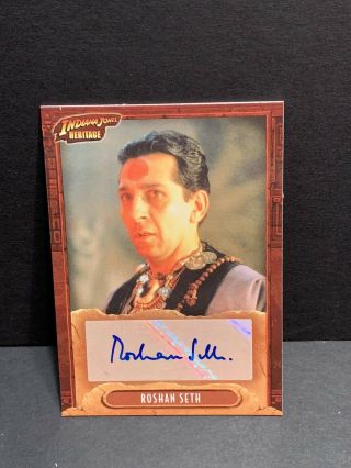Indiana Jones Heritage 2008 Topps Autograph Card Roshan Seth As Chattar