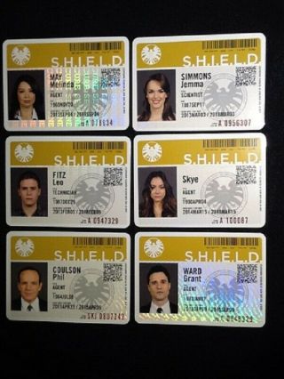 2015 Rittenhouse Agents Of Shield Season 1 Id Cards / Complete Set Of 6