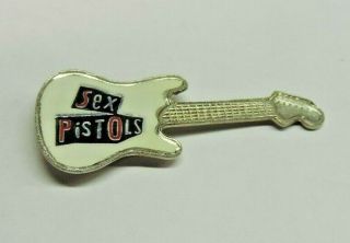 Vintage Sex Pistols Guitar Metal Punk Lapel Jacket Pin 2 1/8 " 1980 