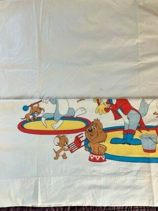 2 Piece - Vintage Tom & Jerry Circus Twin Sheets - 1 Flat,  1 Fitted 3