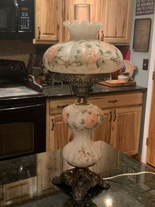 Vintage 3 Way Hand Painted “gone With The Wind” Table Lamp - 24” Tall