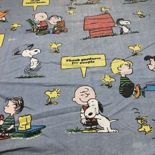 Vintage Peanuts Gang Twin Size Flat & Fitted Sheets Jp Stevens Made In Usa