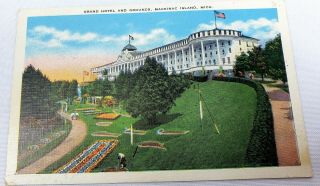 Vintage Mackinac Island Grand Hotel Michigan Post Card