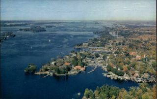 Seaway Vacation Center Alexandria Bay York Aerial View Vintage Postcard