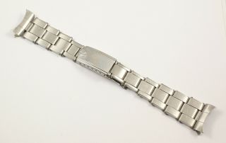 Vintage Wwk 20mm Curved Ends Oyster Rivet Link Watch Bracelet For Rolex Or Tudor