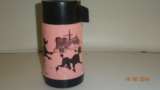 1960s Gigi/suzette The Pink Poodle In Paris Thermos For Lunch Box By Aladdin