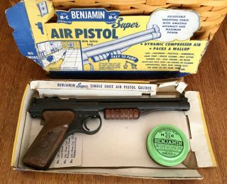 Vintage Benjamin Pump Air Pistol Model 132 -.  22 Caliber - Pellets - Great