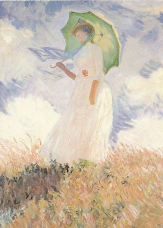 Woman With A Parasol 1886 Pc Paint Art Postcard Claude Monet Magna Edition 1990s
