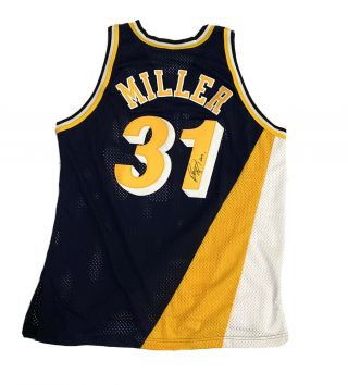 Vintage 90s Reggie Miller Signed Indiana Pacers Nba Jersey Retro Champion Sz 48