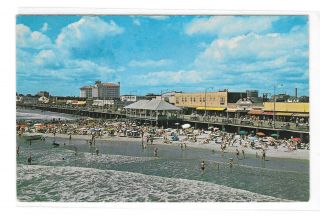 Ocean City Nj Beach Boardwalk View From Music Pier Vntg Jack Freeman Postcard