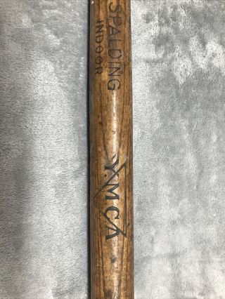 Vintage Spalding Ymca Baseball Bat Wood Rare Circa 1920’s