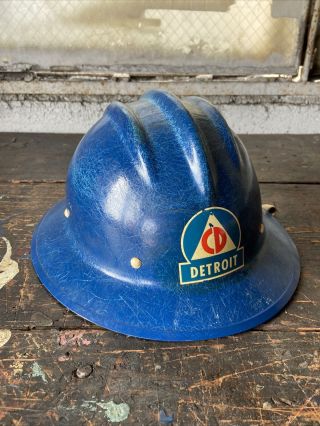 Vintage E.  D.  Bullard Co.  Hard Boiled Hard Hat Full Brimmed Fiberglass Cd Detroit