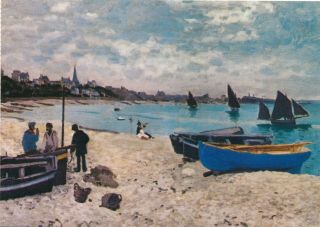 Beach At Sainte Adresse 1867 Paint Art Postcard Claude Monet Magna Edition 1990s