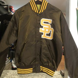 Vintage San Diego Padres Satin Starter Jacket Large Rare