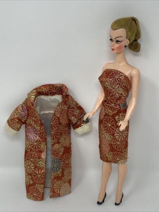 Vintage Fab Lu Babs Premier Barbie Clone Outfit Brocade Sheath Dress And Coat