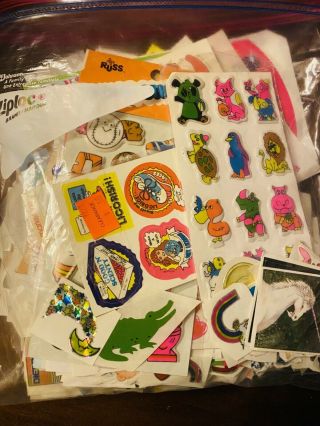 Big Bag Of Vintage 80’s Stickers Sniffs Sandylion Puffies Prism Unicorns Rainbow