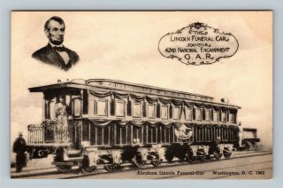 The Abraham Lincoln Funeral Car,  42nd Gar Encampment Albertype Vintage Postcard