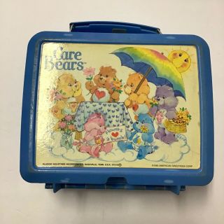 Vintage 80s Care Bears Plastic Lunch Box Aladdin Industries Collectible 1985