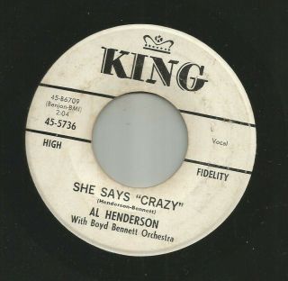 Breed R&b Rocker - Al Henderson - She Says Crazy - Hear - 1963 Dj King