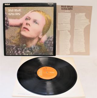 David Bowie ‘hunky Dory’ 1971 Vinyl Lp On Rca With Lyric Insert 4e/3e - G13