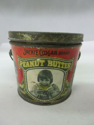 Vintage Advertising Jackie Coogan Brand Peanut Butter Pail Tin 851 - Q